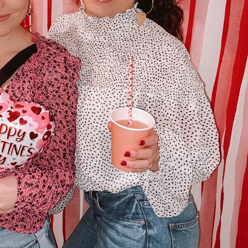 Vestique mini heart blouse, size medium